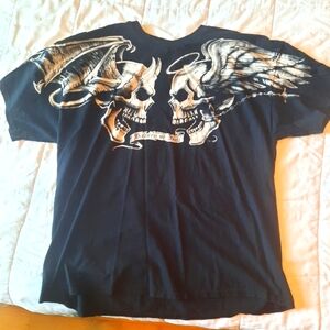 Affliction style skull shirt